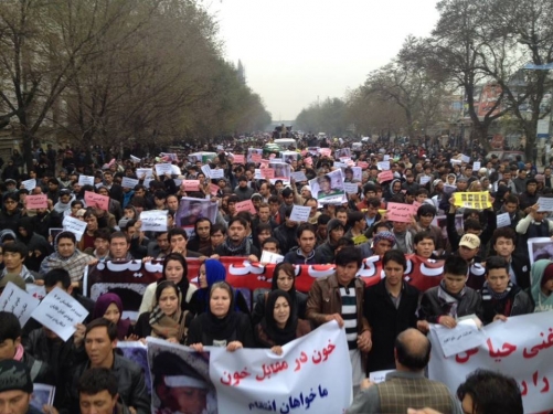 اعتراضات گسترده در کابل در اعتراض سربریدن هفت باشنده غزنی
